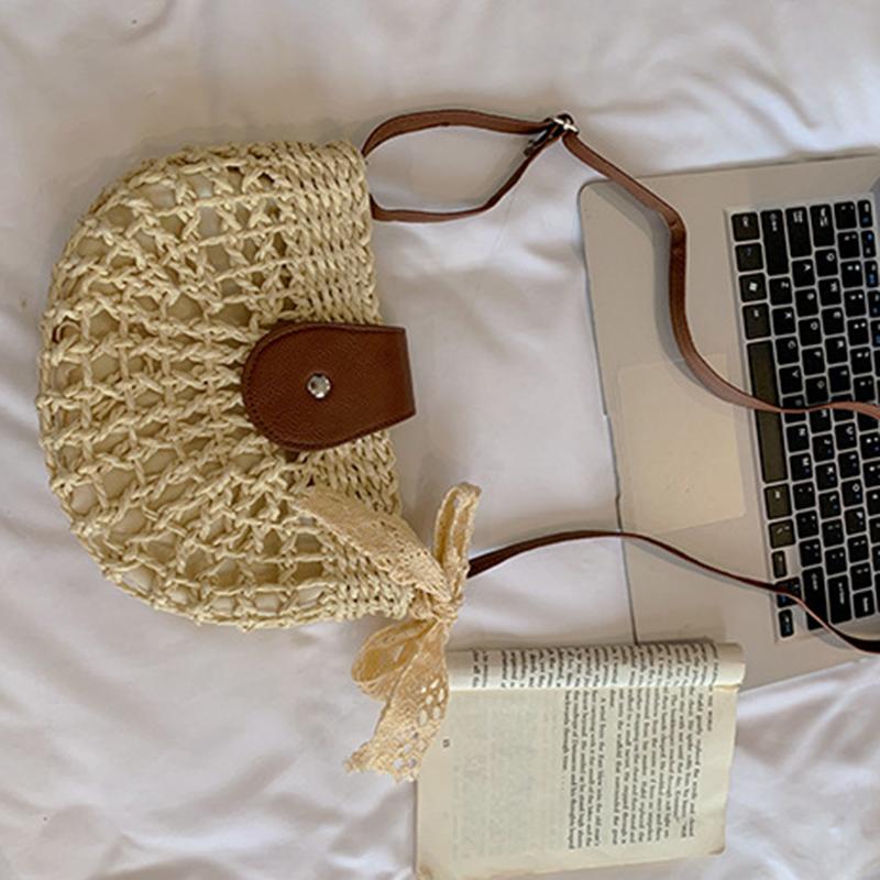 Летние ротанговые сумки женские седло соломенная сумка через плечо ручной работы плетеная сумка кроссбоди дамские сумочки богемный дорожный клатч пляжная сумка