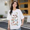 2026 новый летний милый графический топ HelloKitty повседневный хлопковый топ с коротким рукавом для женщин и девочек Каваи мультяшный принт Streetwear