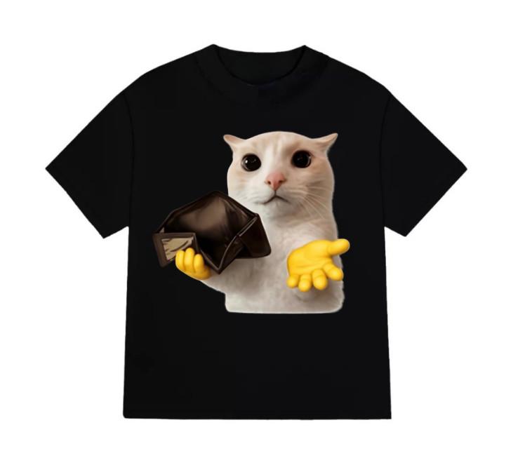 Broke Cat Empty Wallet Funny Meme T shirt