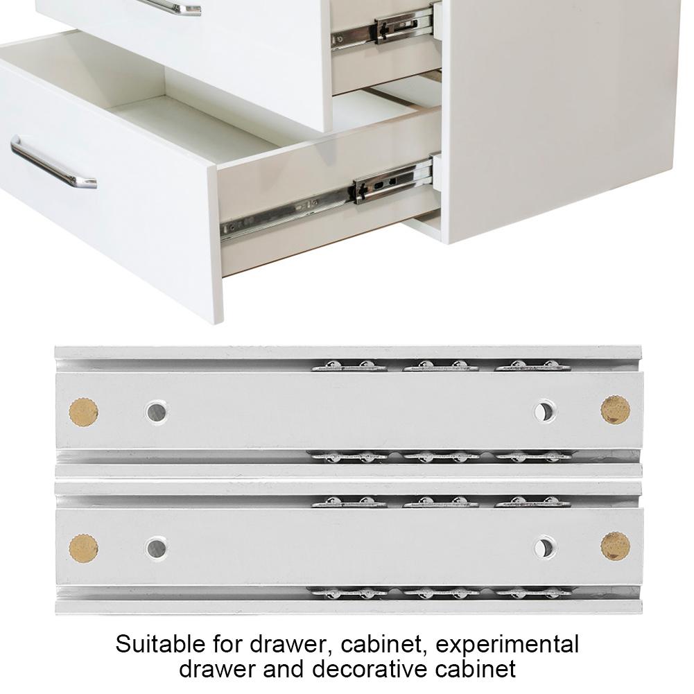 Набор из 2 шт. Мини из алюминиевого сплава Прочные Гладкие Направляющие для Ящика Шкафа