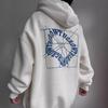 Womens Casual Hooded Sweatshirt Letter Print Loose Fit Long Sleeve Everyday Top