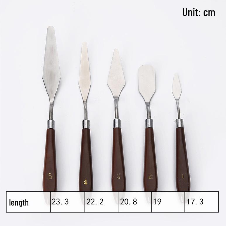 Набор из 5 пластиковых мастихинов для живописи для смешивания масляных, акварельных и акриловых красок