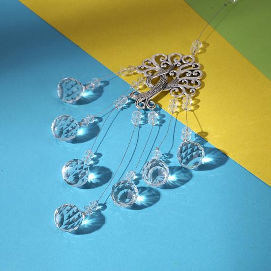 Дерево Жизни Искусственный Кристалл Ловец Солнечного Света Украшение В помещении На улице Дерево из Натурального Камня Подвеска для Окна Орнамент Создатель Радуги