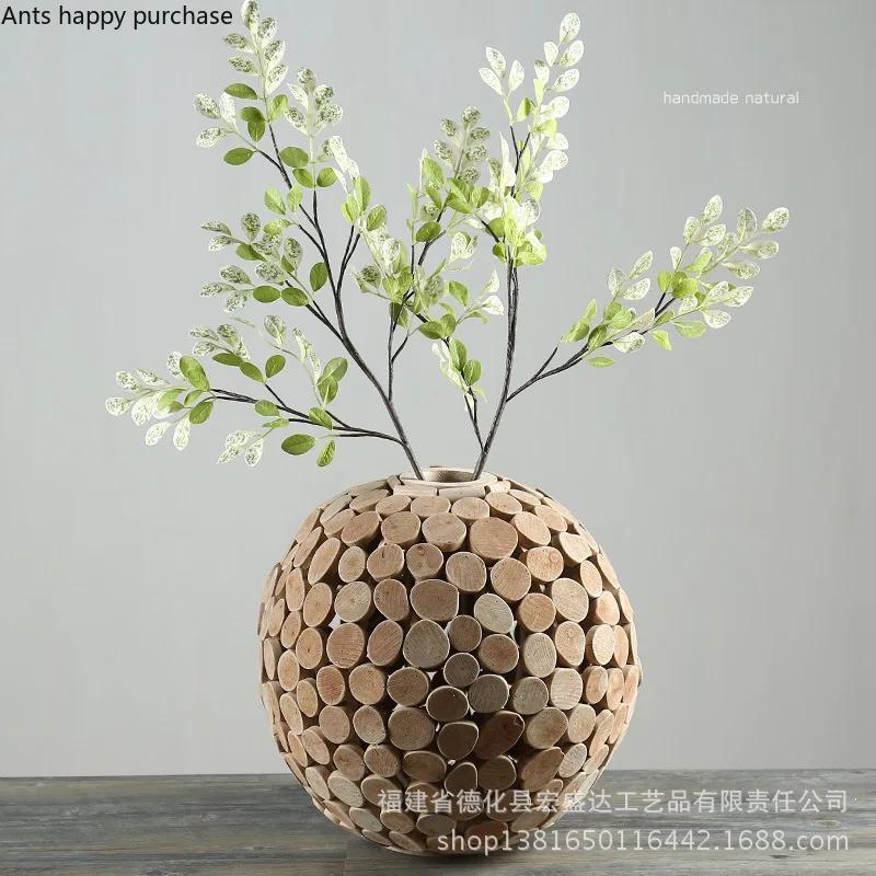 Ваза ручной работы Креативная деревянная ваза Декор для дома Аксессуары Настольные вазы для сухоцветов Украшения Поделки Декоративные вазы Подарок