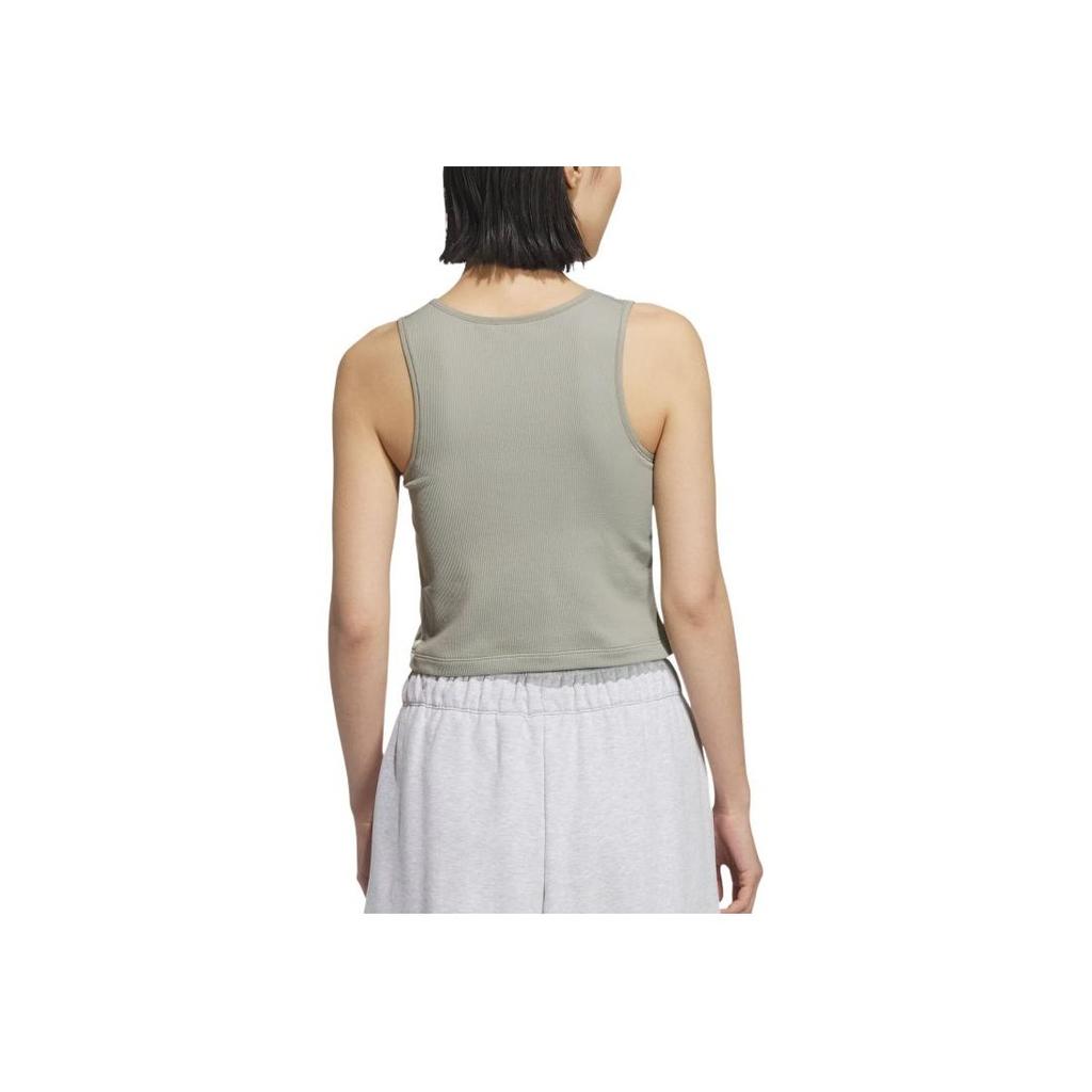 Adidas Оригинальный топ с 3 полосками, утепленный топ, модный повседневный полосатый спортивный жилет без рукавов, женские топы, цвет «серый» KB6419