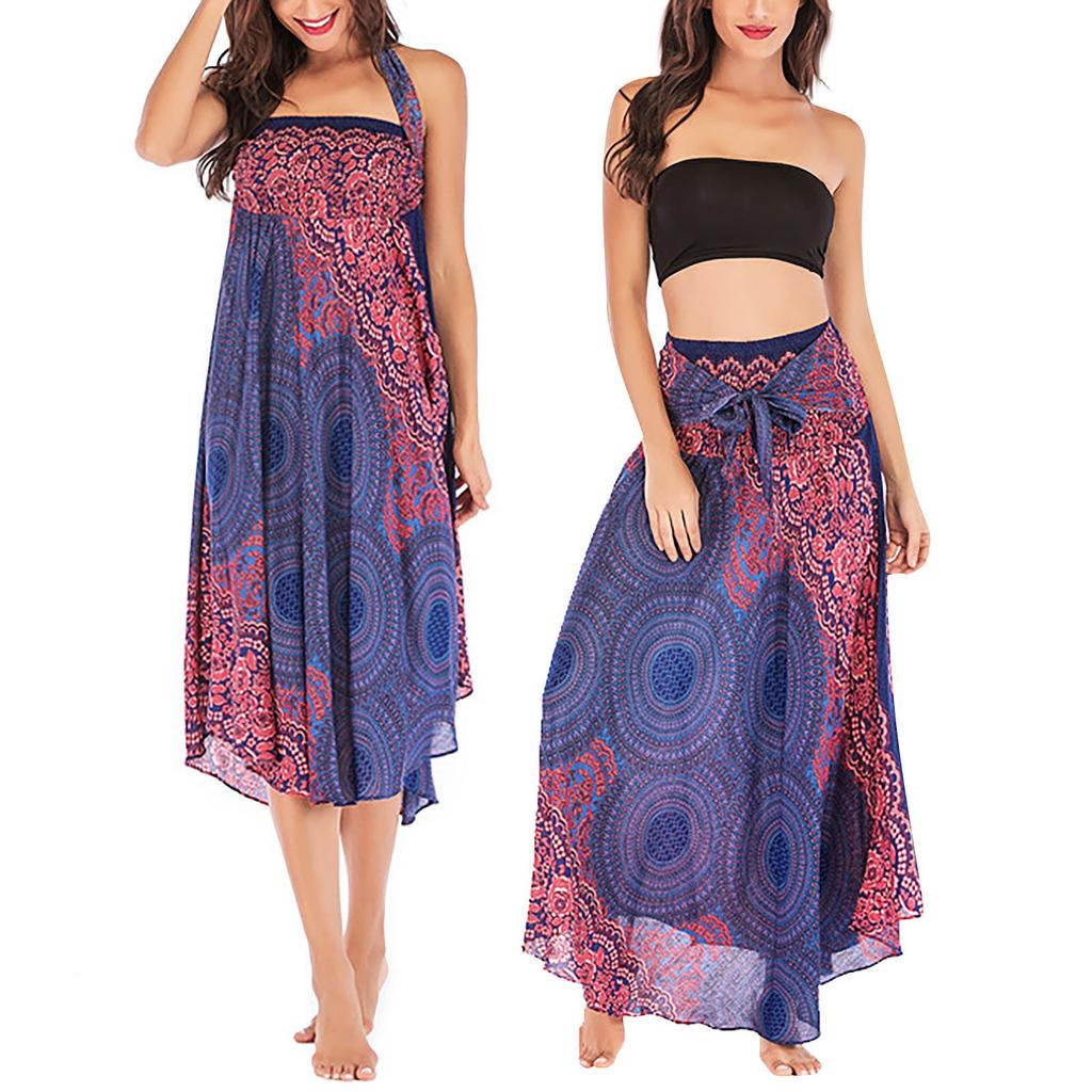 Женское летнее платье для отдыха и отдыха с принтом в виде морского берега и V-образным вырезом и разрезом