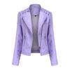 VAYLA Women Fashion Lace-up Leather Jacket Slim Fit Spring Autumn Motorcycle Jacket Zipper Jacket