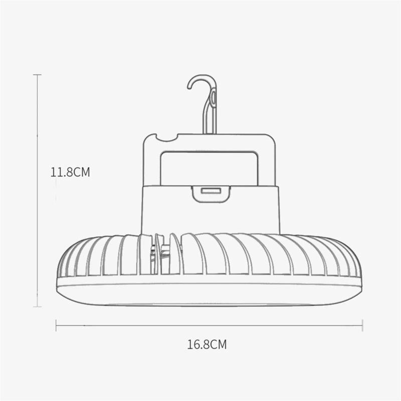 Портативный уличный вентилятор для кемпинга со светодиодным фонарем, 3-скоростной тихий USB-аккумуляторный мини-вентилятор с подвешиванием