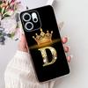 For Oppo Reno 14F CPH2743 Case For Oppo Reno14 F Cover Transparent Luxury A-Z Letters Fashion Flowers Crown Soft Bumper Casing
