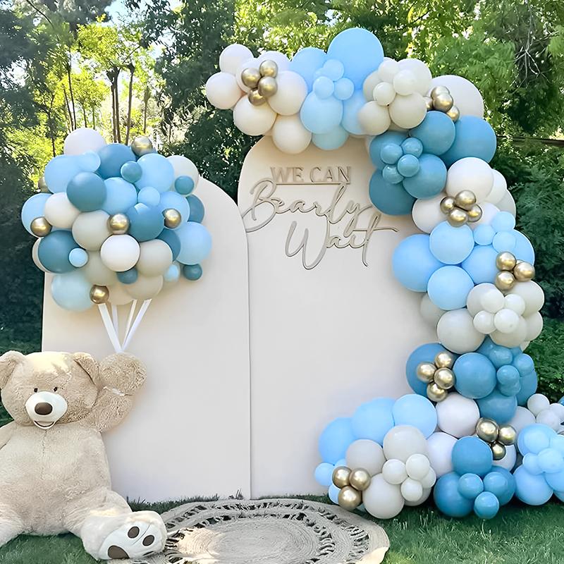 Пастельный светло-голубой белый песочно-бежевый шар гирлянда арка комплект для вечеринки по случаю рождения мальчика пол ребенка свадьба вечеринка день рождения украшения