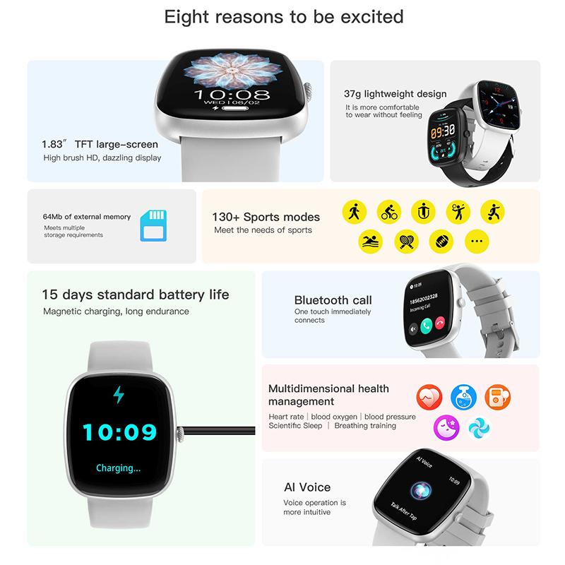Новые Умные Часы VS10 Мужские Женские AI Голосовой Помощник Bluetooth Звонок Фонарик Совместимы С Android IOS Умные Часы