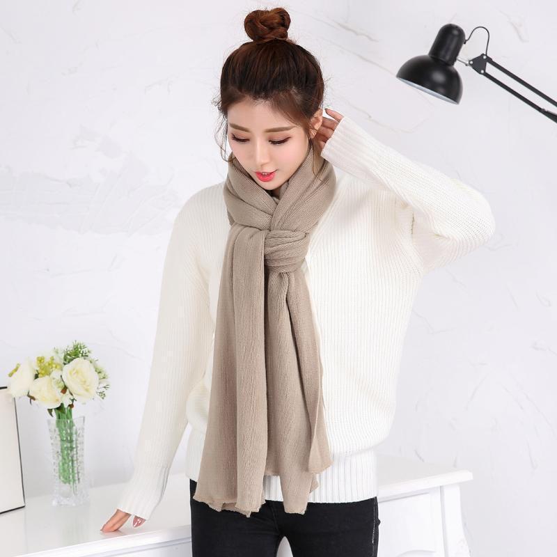 1PC Solid Women Men Scarf Knitted Unisex Thick Warm Winter Long EMA
