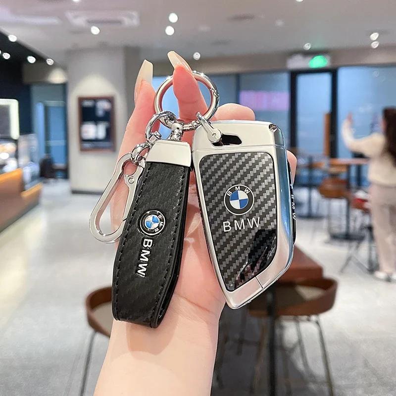 for BMW X1 X3 X4 X5 X6 F15 F16 G30 3 5 7 Series G11 F48 Remote Smart Auto Car Key Case Cover Keyring Accessories EJ3