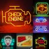 Неоновая вывеска "Check Engine" с регулируемой яркостью - Светодиодный предупреждающий знак для автомобиля, Декор для гаража, спальни, бара, Настенное искусство - Питание от USB, Подарок