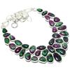 Ruby Zoisite Gemstone Handmade 925 Silver Necklace 18" JCN326-11