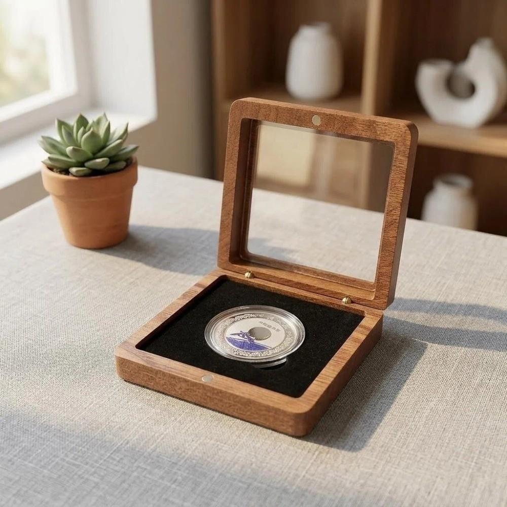 Silver Coin Ancient Coin Collection Box Black/White Window Box  Gift Box