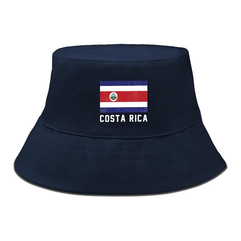 Bucket Hat With Flag of Costa Rica Print , Patriotic Women's Hat Foldable Trendy Fashion Fishing Cap
