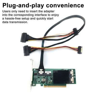 Yousheng 80 см Тонкий SAS SFF-8654 8i на 2xSFF-8639 NVMe U.2 Адаптерный кабель для SSD Высокоскоростная передача SFF-8654 74 контакта на SFF-8639 68 контактов Кабель данных для жесткого диска