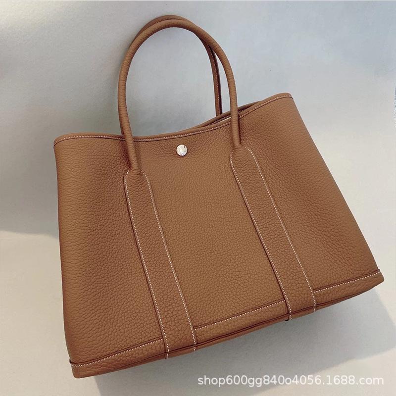 2023 Модная садовая сумка из натуральной кожи: Женская сумка через плечо и дамская сумочка большой вместимости