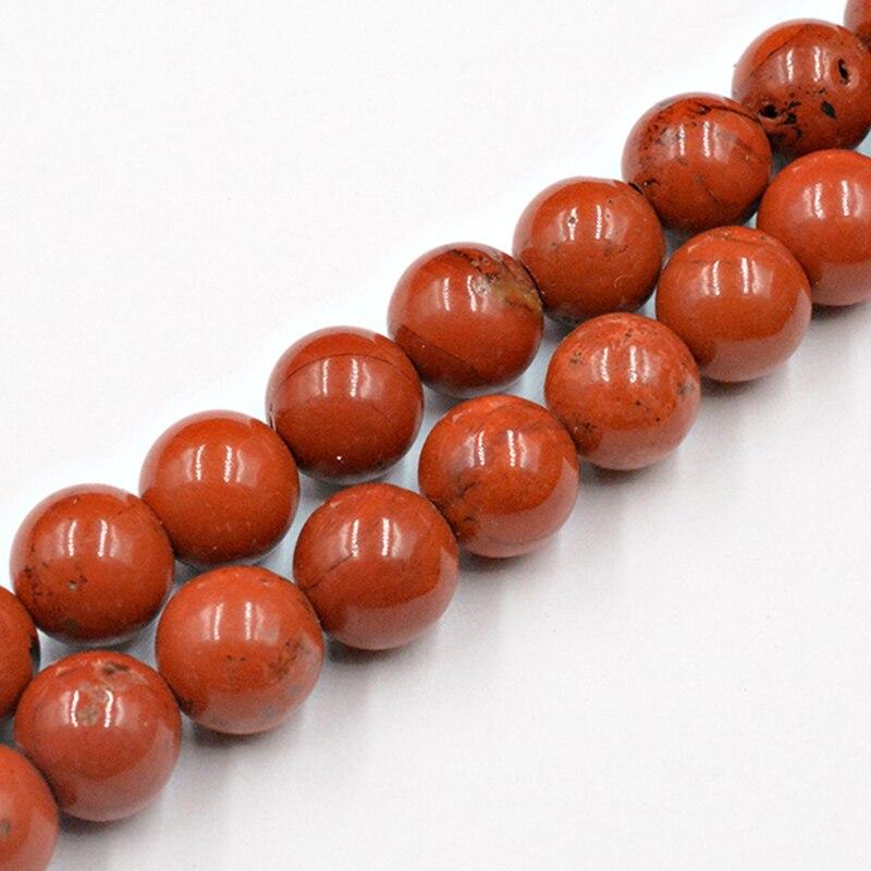 Красные яшмы 4, 6, 8, 10, 12 мм, круглые каменные бусины, свободные бусины для изготовления ювелирных изделий, модные аксессуары, 15 дюймов, сделай сам