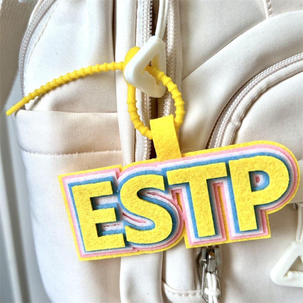Letter MBTI Key Chain Korean Style 16 Type Personality Key Chain Non-woven Pendant Decoration