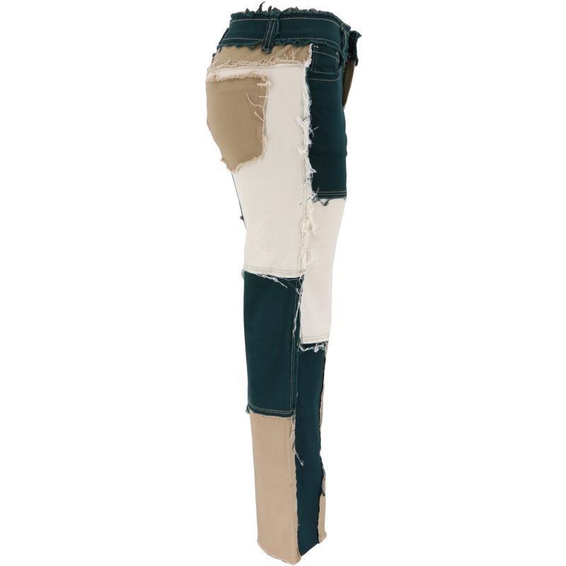 Женские джинсы большого размера, смешанные цвета, с высокой талией, обтягивающие бедра, прямые джинсы