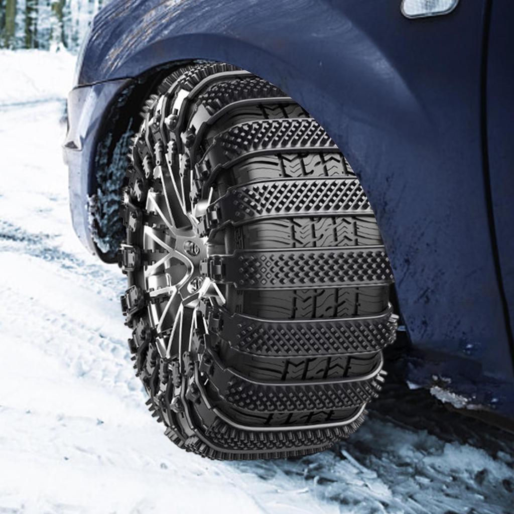 Снежные цепи для шин Сверхпрочный противоскользящий ремень 5 штук Нескользящие кабельные стяжки Цепь для автомобильных шин для транспортного средства Автомобильный скутер Внедорожник Седан