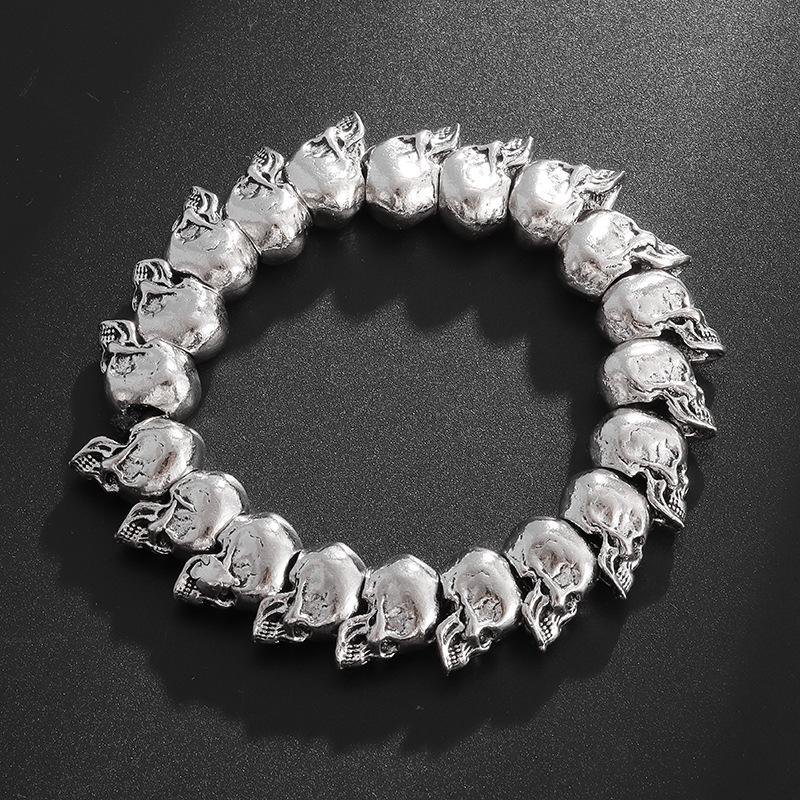 Маленький браслет с черепом, модный браслет в стиле панк и хип-хоп, ручной работы, для мужчин и девушек.