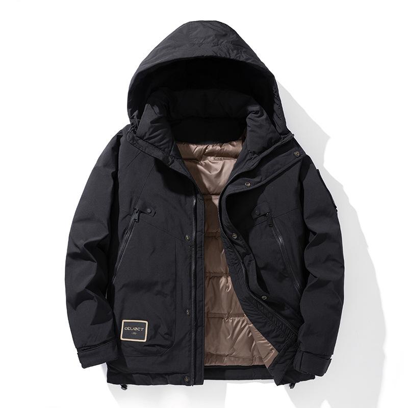 Winter Men's Loose Hooded Down Jacket for Outdoor Hiking and Mountaineering, Windproof, Warm, Breathable and Assault Jacket