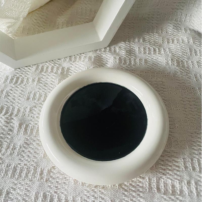 1 шт. 8-дюймовая 6-дюймовая керамическая тарелка, расписанная вручную, бытовая тарелка для десертов, тарелка для торта, простая красно-черная тарелка Dudu.