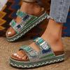 Hot-selling Muffin Thick-bottomed Cool Slippers Women's Summer New Belt Buckle Rhinestone Slippers