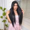 ALAN EATON Long Straight Wigs Black Synthetic Wigs for Women Cosplay Party Daily Wear Heat Resistant Natural Looking Fiber Wig