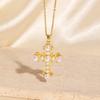Necklace Copper Gold-plated Full Diamond Retro Light Luxury High-end Titanium Steel Chain Does Not Fade Jewelry Women