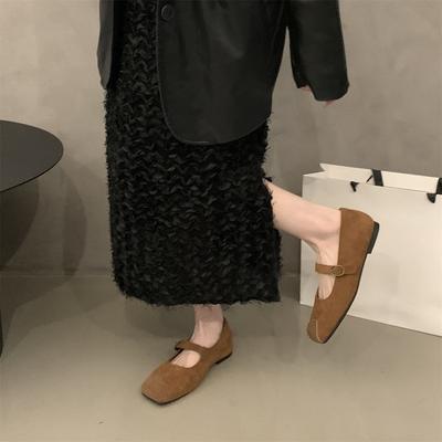 Туфли Мэри Джейн в стиле ретро на плоской подошве, женская обувь, весна и осень 2024, новый нишевый дизайн, леопардовый принт, светлый рот, квадратный нос, одинарные туфли