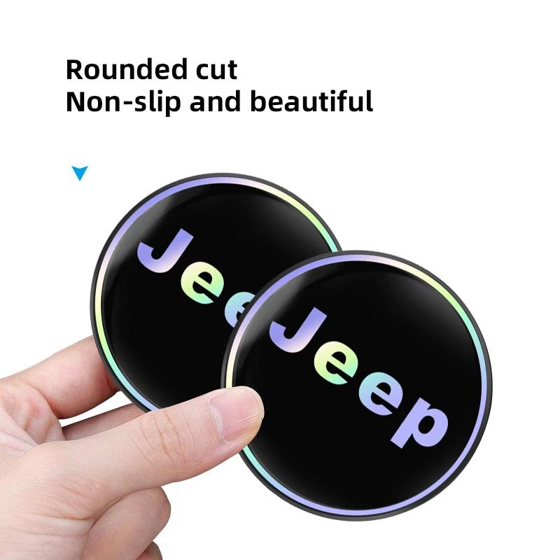 For Jeep 2Pcs Car Water Cup Mat Auto Interior Storage Pad Accessories For Jeep Renegade Compass Grand Cherokee Wrangler Patri