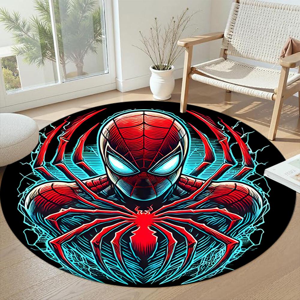 Spider-man Round Floor Rug Suitable for Outdoor Study room Dormitory Dining Room Antislip Round Carpet Decorate Offices