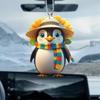 Scarf Cute Hat Penguin Cartoon Pattern Pendant Car Accessories Decoration