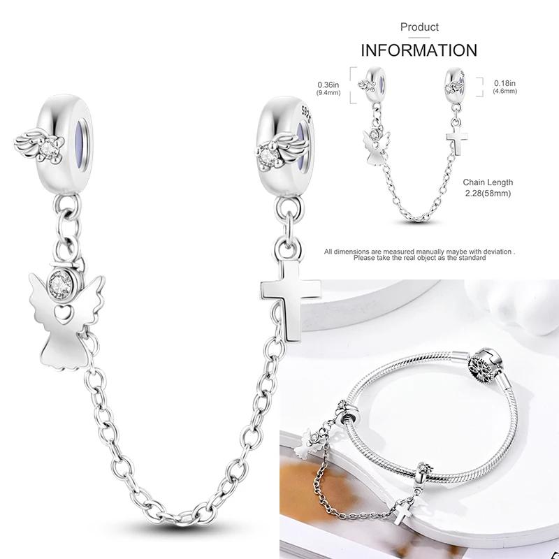 New Copper Charms Buttefly Daisy Safety Chain Cat Paw Change Beads Fit Original Bracelet Ladies Diy Jewelry