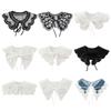 1pc Sexy Lace Fake Collar Shirt Shawl Flower Crochet Neckline Collars Women Detachable Collar Half Shirt Faux Collar Lace Fabric