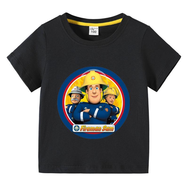Kids Sam Fireman Firefighter Boys Girls Short Sleeve Tops Childrens Funny Tee For Summer aldult Parent child Kids Cotton Tshirt
