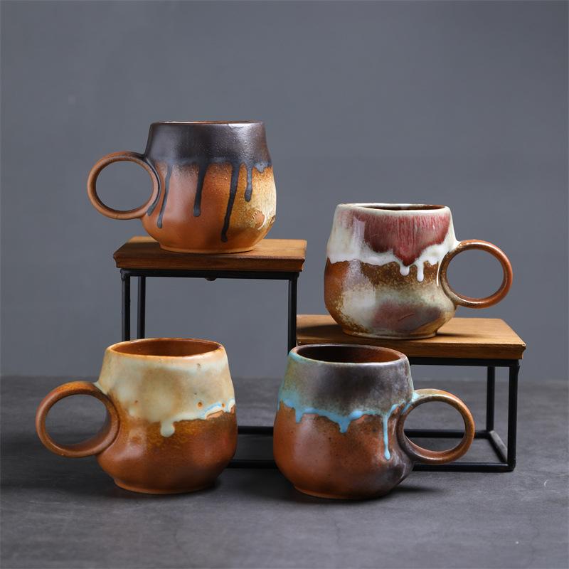 Retro Home Silent Wind Ceramic Cup High Value Afternoon Tea Coarse Pottery Coffee Cup Supply Cup