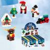 Silent Night Christmas Mini Figures LEGO LEGO Block Santa Rudolph Tree Train Factory Snowman, 6 Sets of 6 Species (12)