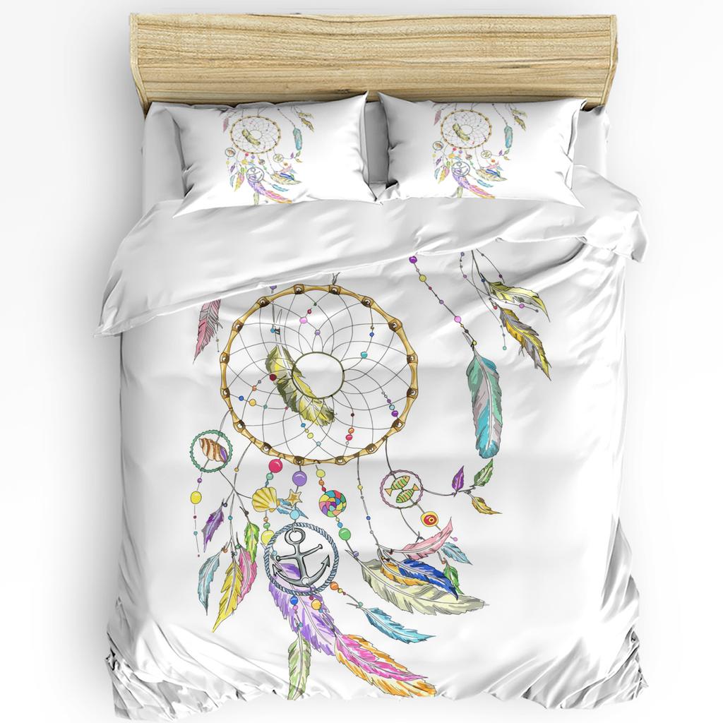 Dream Catcher Grey Feather Retro Art 3Pcs Bedding Set For Bedroom Double Bed Home Textile Duvet Cover Quilt Cover Pillowcase