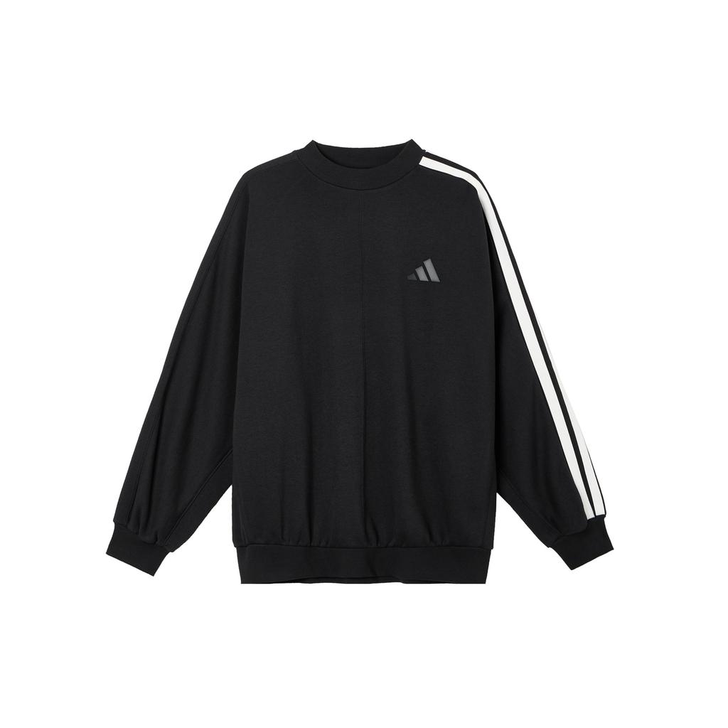 adidas Свободный свитер с логотипом в полоску, унисекс, черный JL6080