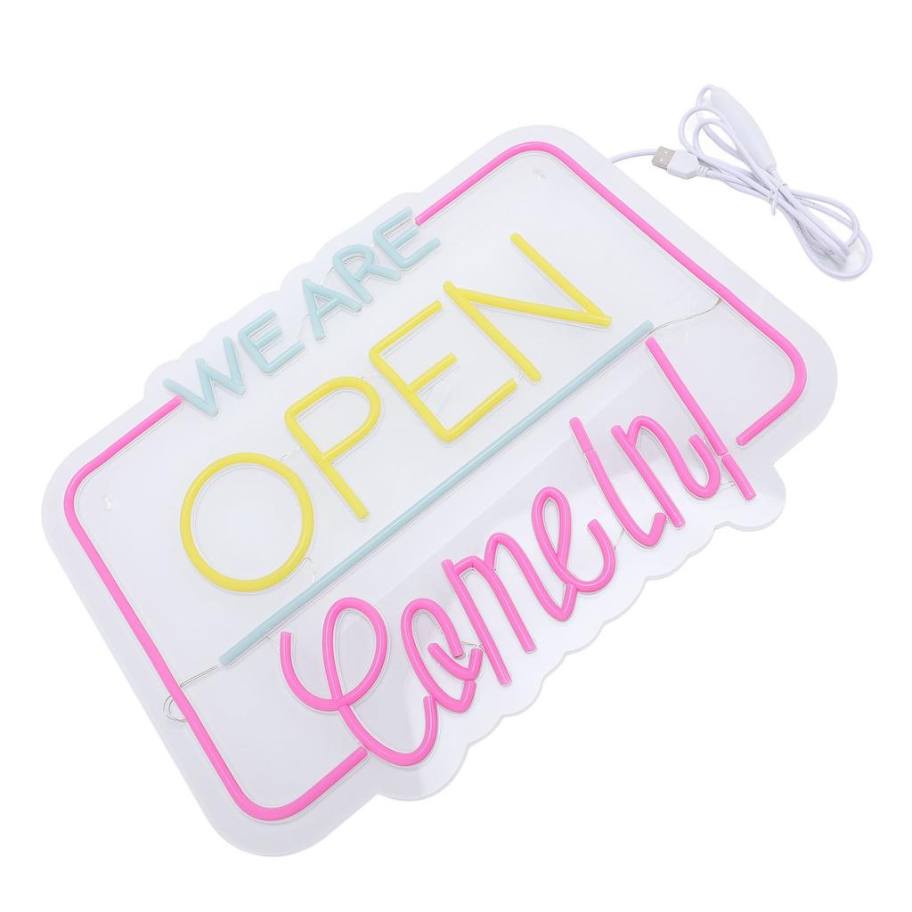 Wall Decor Neon Sign USB Power Supply We Are Open Come In LED Neon Sign Aesthetic Room Decor for Bars