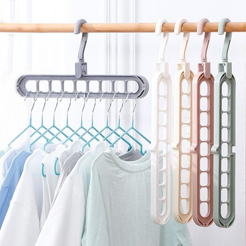 Space Saving Magic Clothes Hangers Closet Organizer Multi-Functional Storage Hanger 9 Hole Hanger