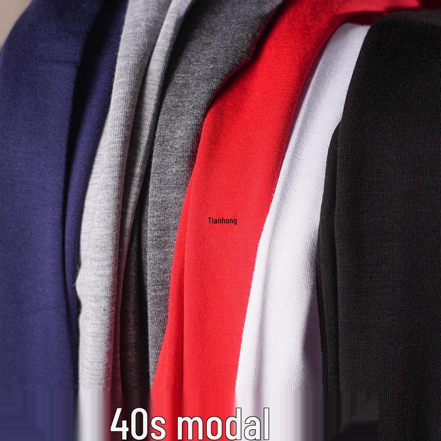 Мужской термокомплект из модала и хлопка с длинным рукавом - Легкий базовый слой с круглым вырезом для осени и зимы