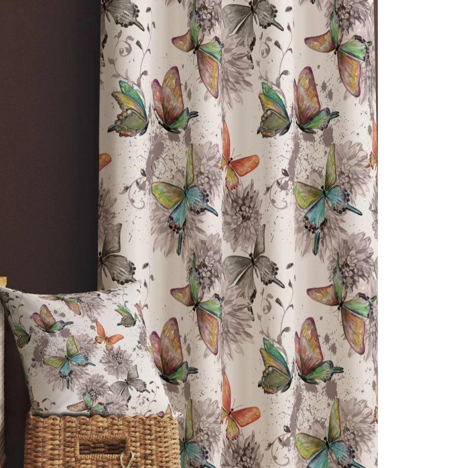Curtain Backdrop Curtain 140 X 270 Cm Digital Printed Butterfly Patterned Curtain