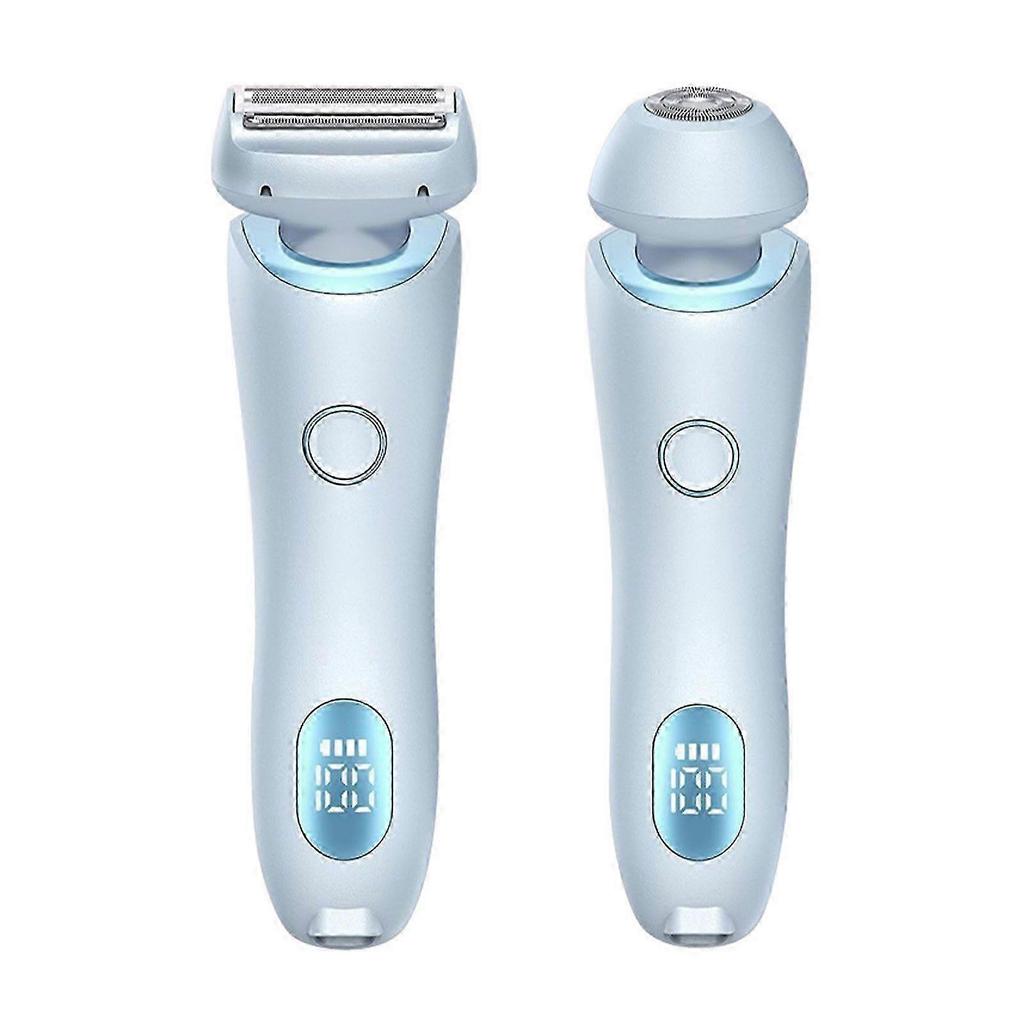 Women's Electric Razor - 2-in-1 Portable Shaver, Elegant Blue Design