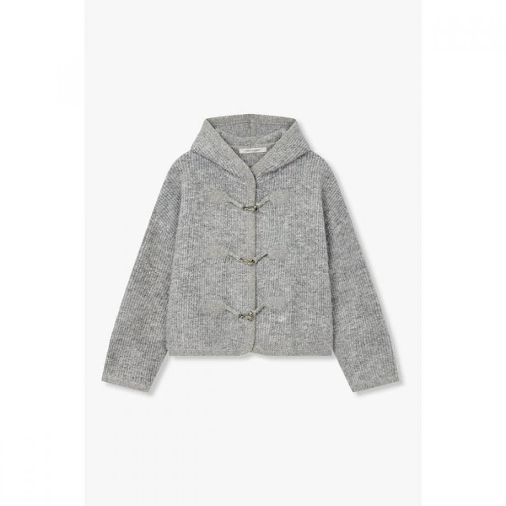 Voice Of Voices Loop Detail Hooded Knit Cardigan 7125450106